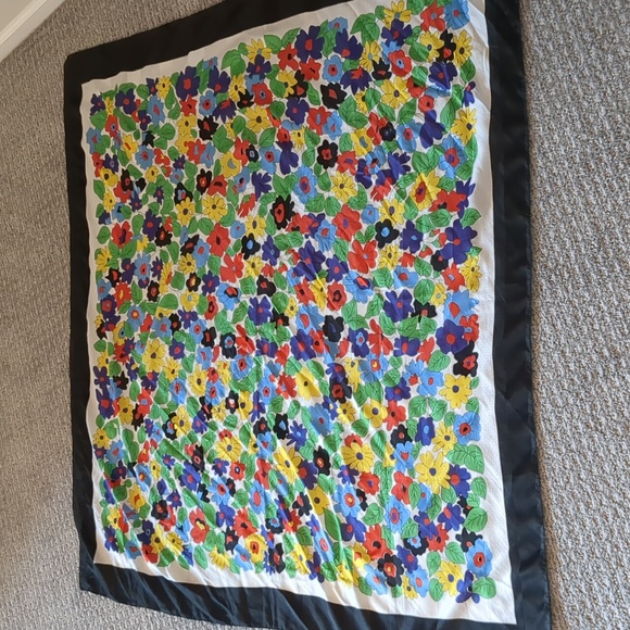 PATRICIA DUMONT 45" SQUARE Flower Scarf - Picture 7 of 7